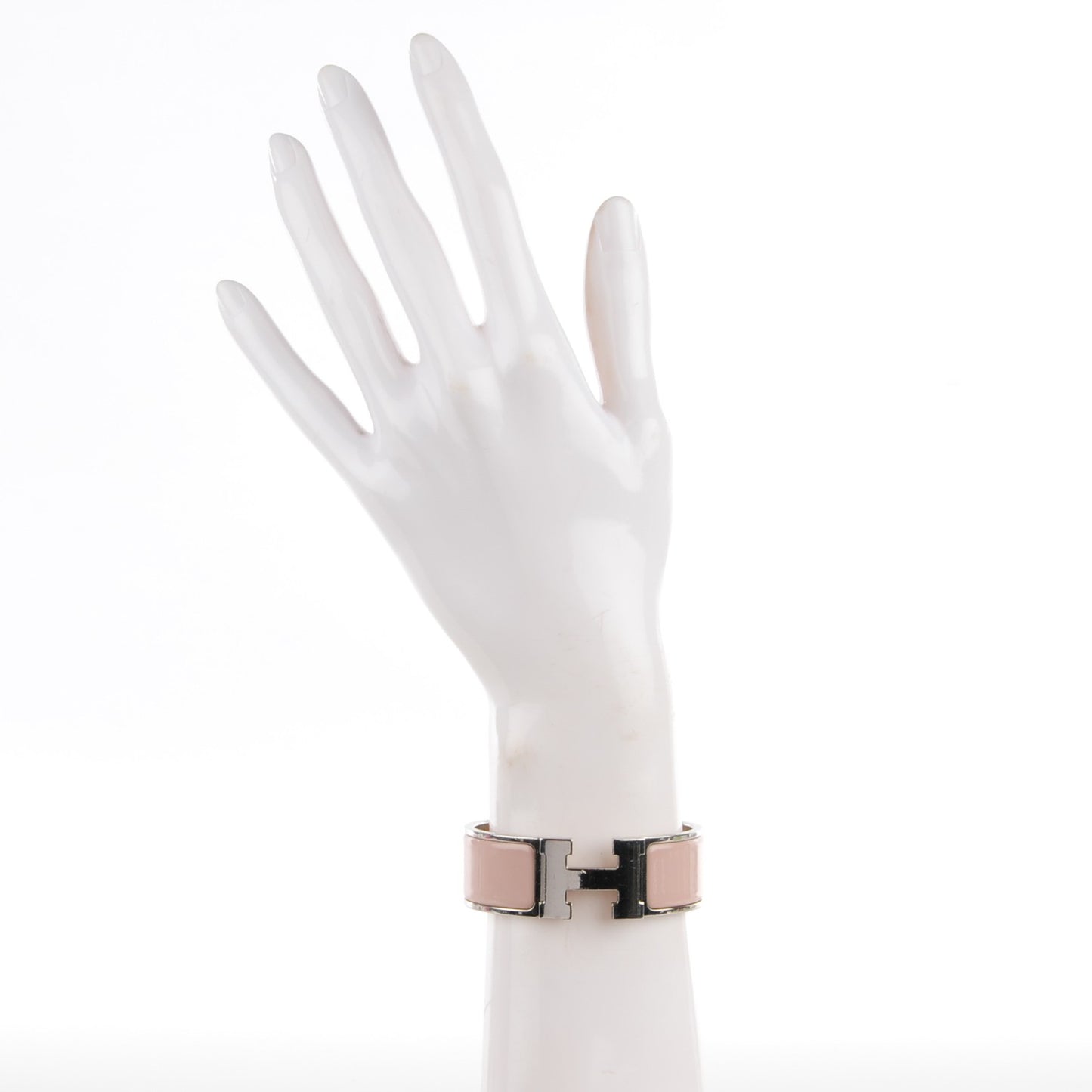 Enamel Wide Clic Clac H PM Bracelet Rose Poudre