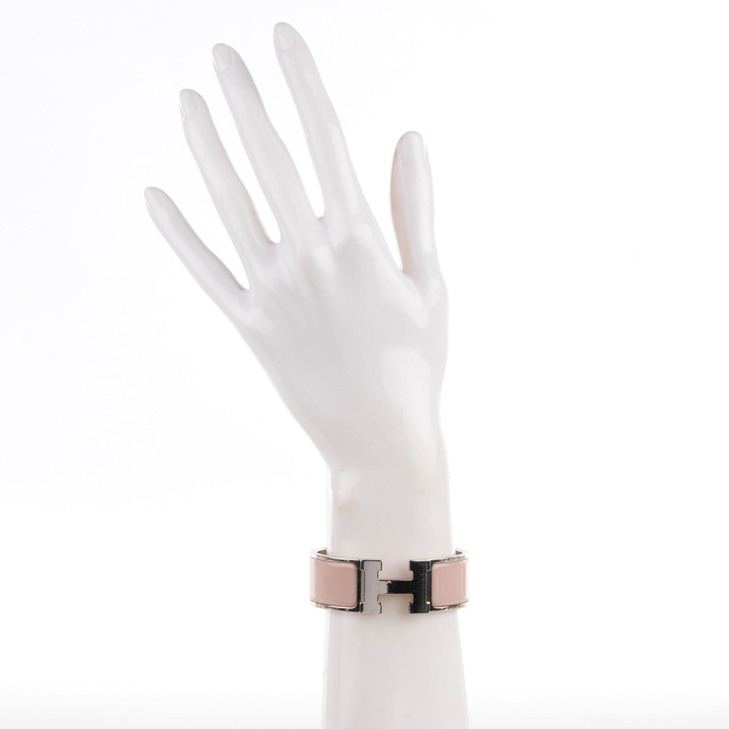 Hermes Enamel Wide Clic Clac H PM Bracelet Rose Poudre 2 of 5