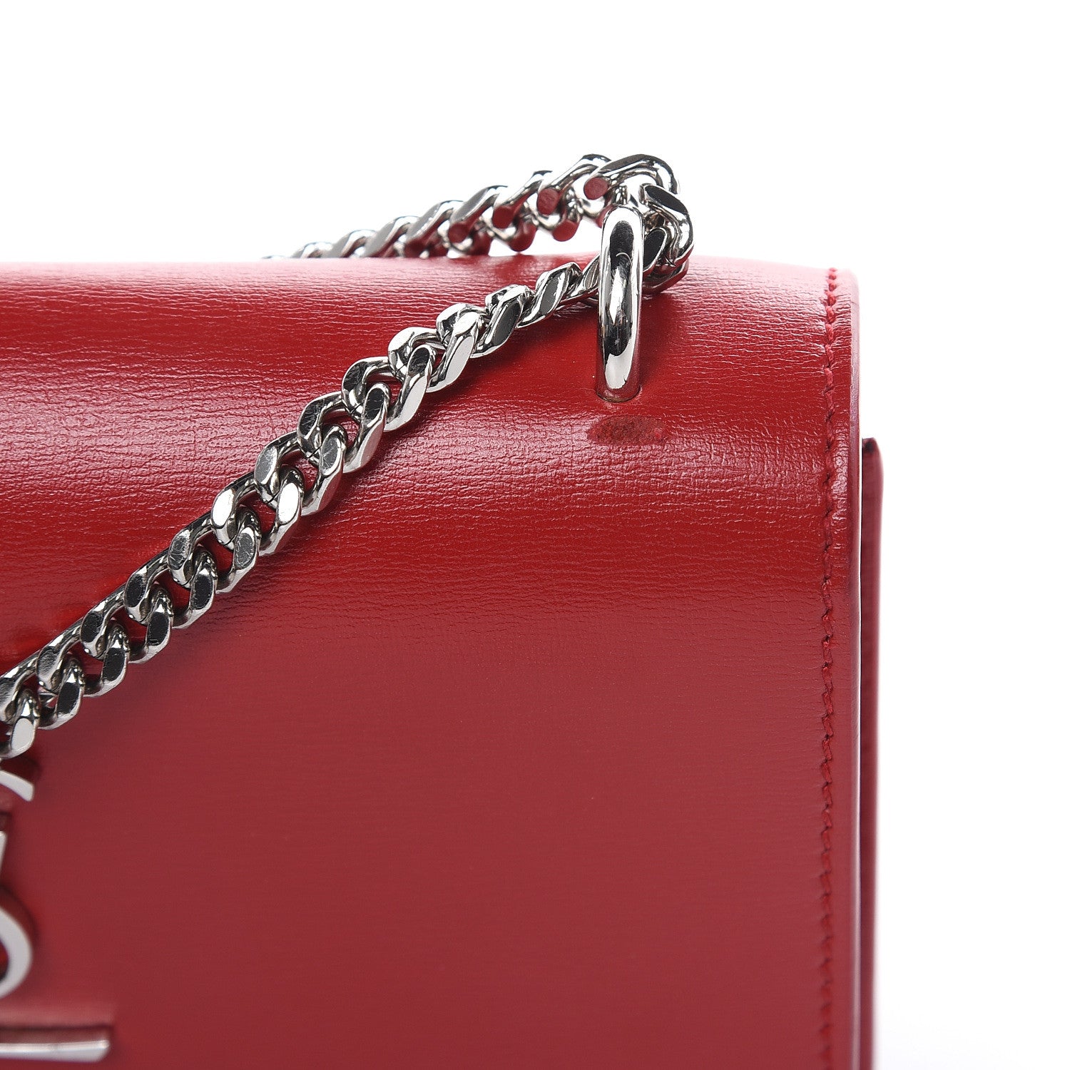 Saint Laurent Calfskin Monogram Sunset Chain Wallet Red 11 of 11