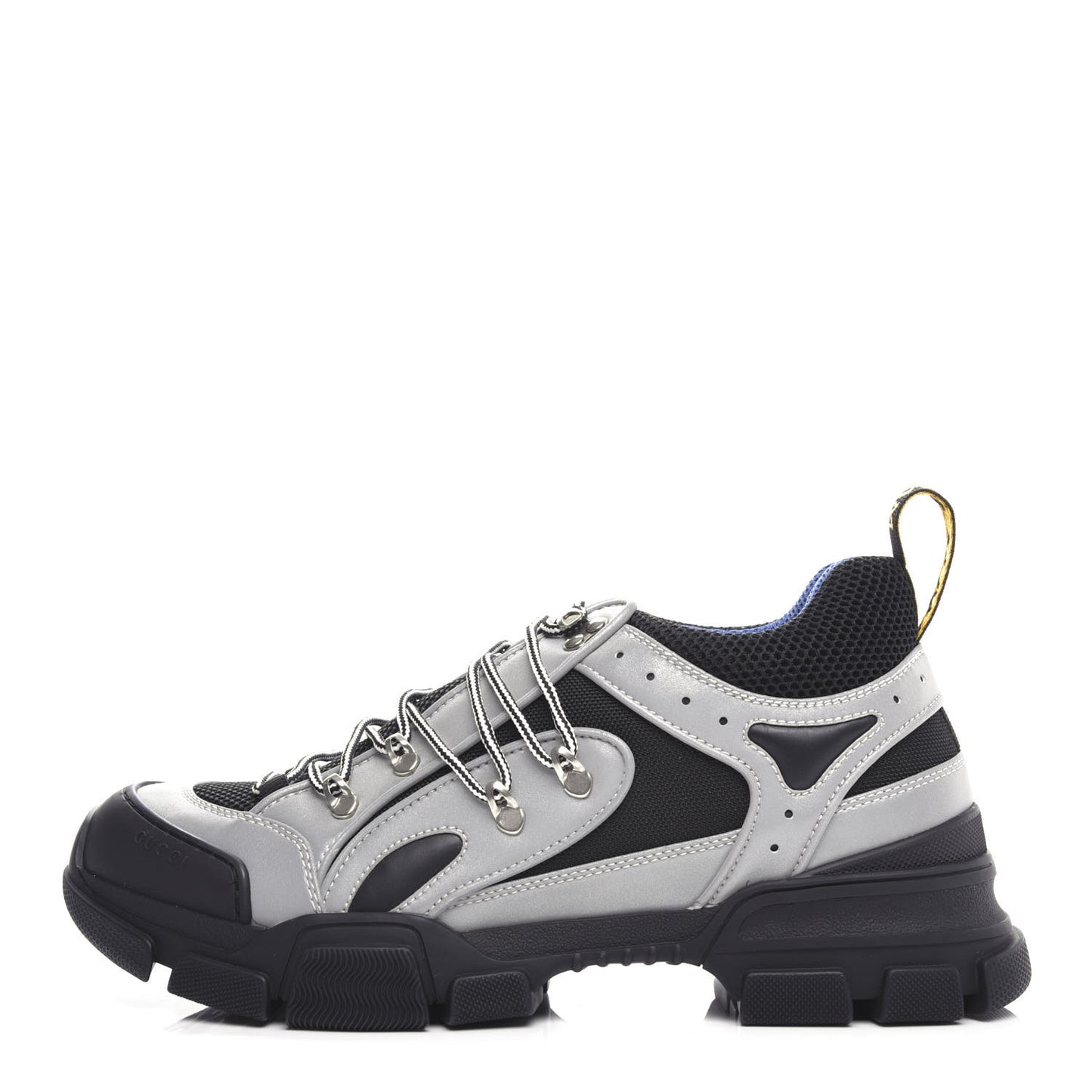 X SEGA Mesh Technical Canvas Calfskin Reflective Mens Flashtrek Sneakers 11 Silver Black