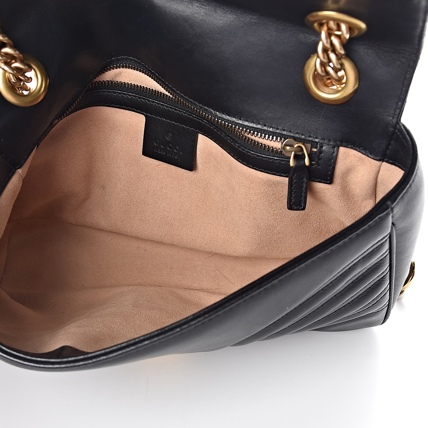 Gucci Calfskin Matelasse Small GG Marmont Shoulder Bag Black 5 of 10