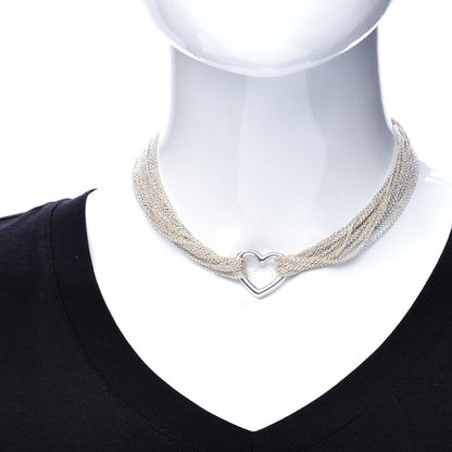 Tiffany Sterling Silver Heart Multi Chain Toggle Necklace 2 of 5