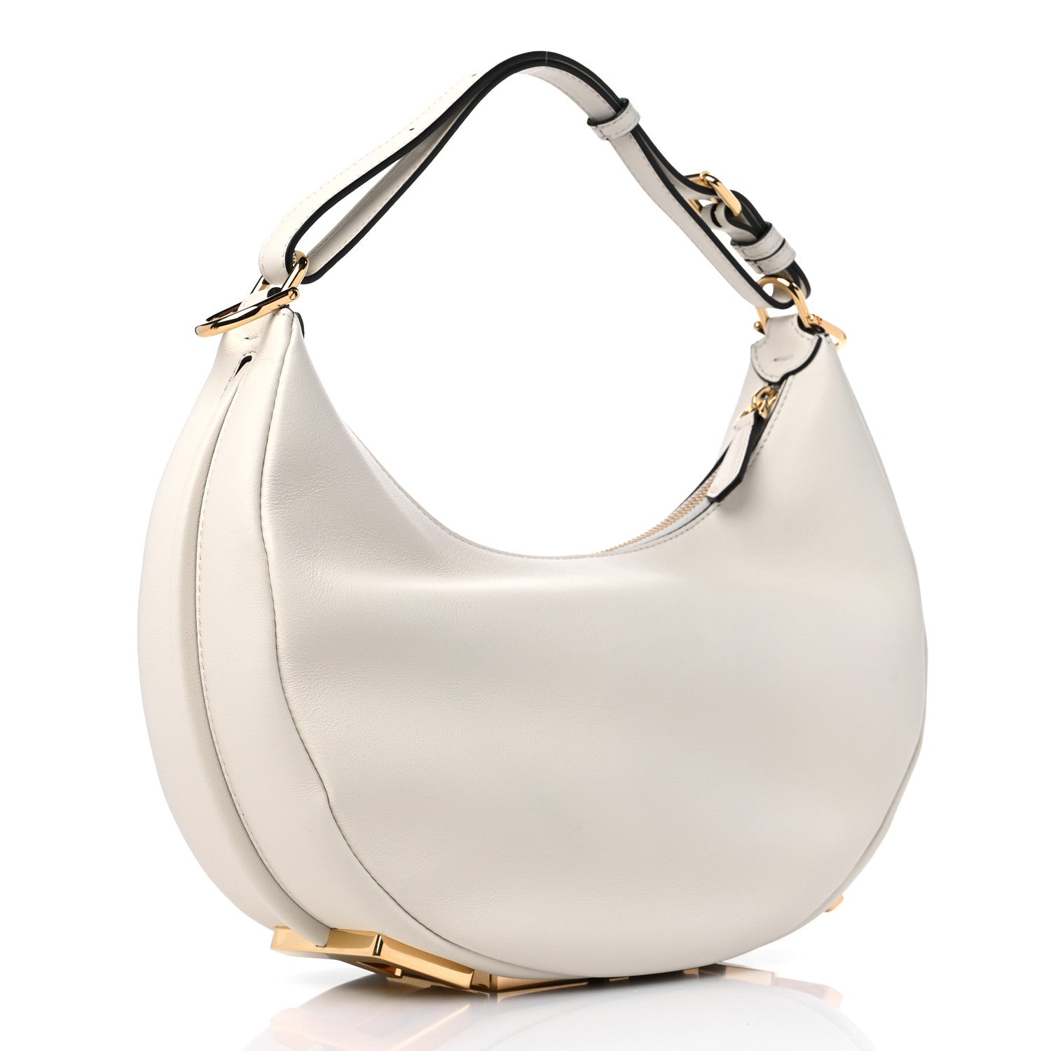 Fendi Vitello Grace Matte Small Fendigraphy Hobo Bag White Ice 3 of 10