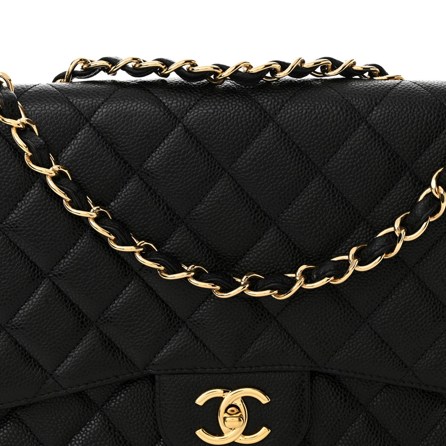 Chanel Caviar Quilted Jumbo Single Flap Black 8 of 10