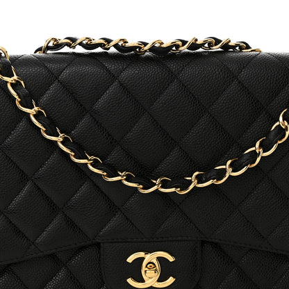 Chanel Caviar Quilted Jumbo Single Flap Black 8 of 10