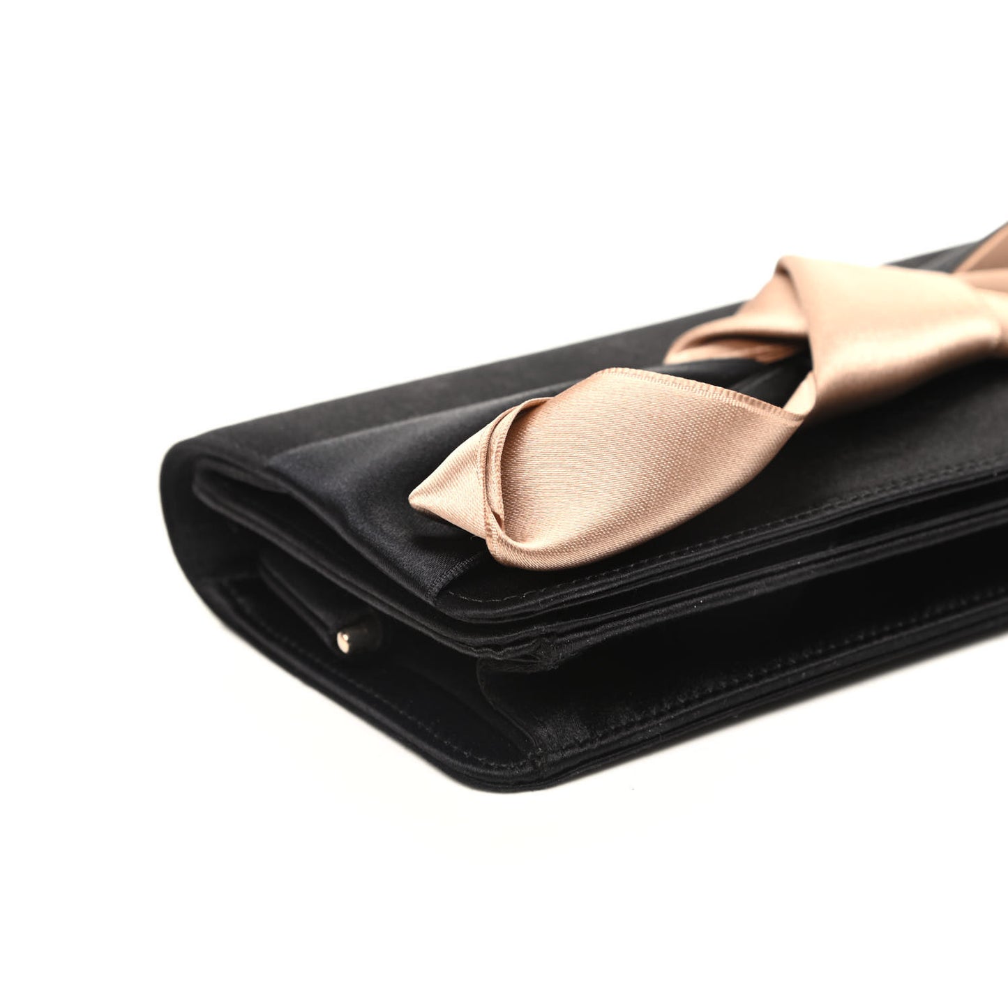 Satin Bow Clutch Black