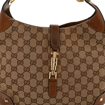 Gucci Monogram Piston Lock Jackie O Hobo Dark Brown 8 of 12