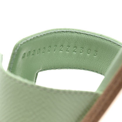Hermes Epsom Oran Sandals 38 Vert Jade 6 of 8
