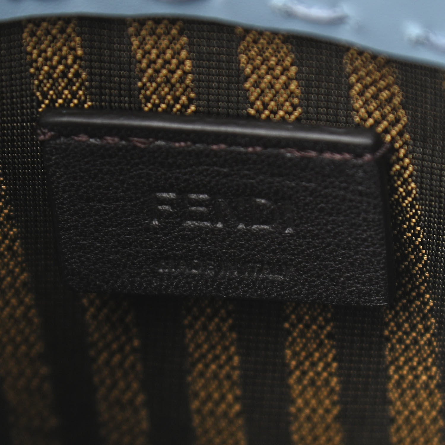 Fendi Vitello King Plexiglass Logo Embossed Mini Fendi Sunshine Shopper Tote Azzurro Baby 5 of 9