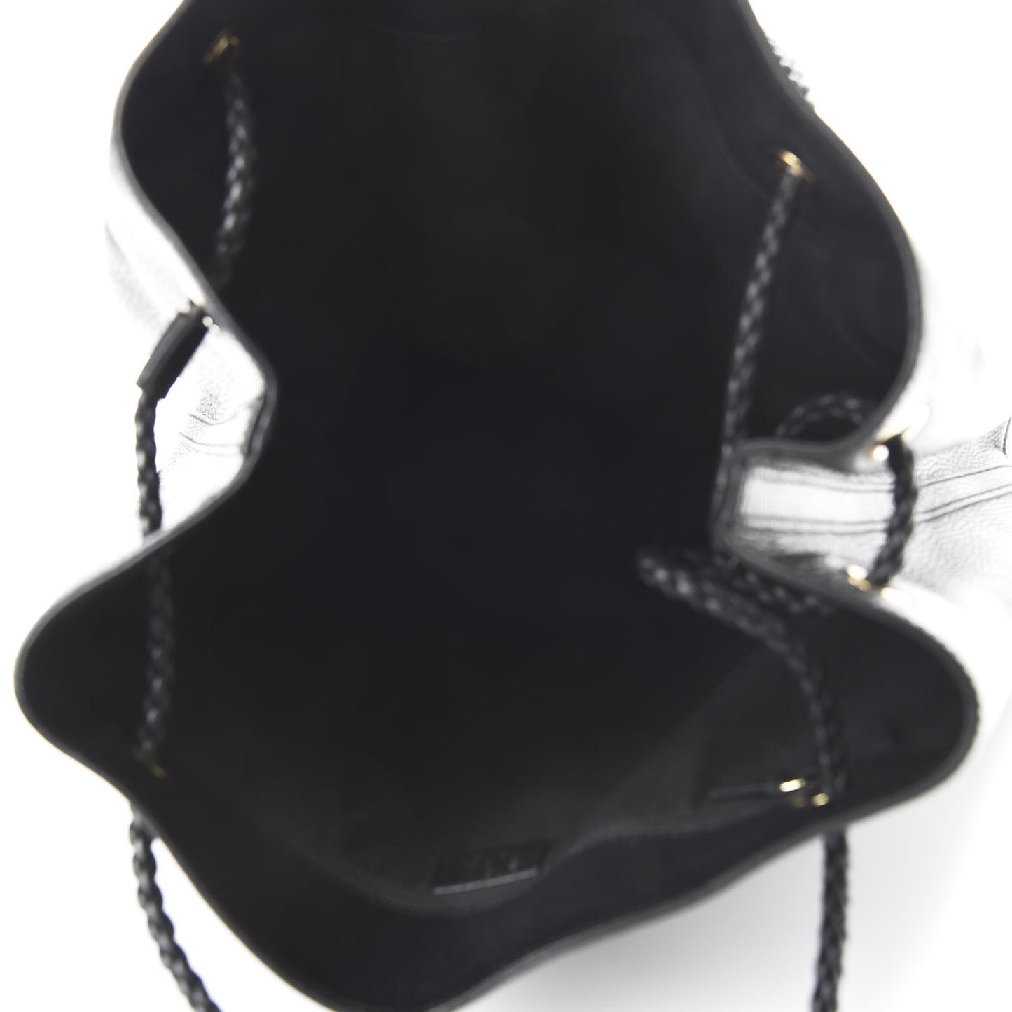 Calfskin Large Gifford Braided Handle Tote Black