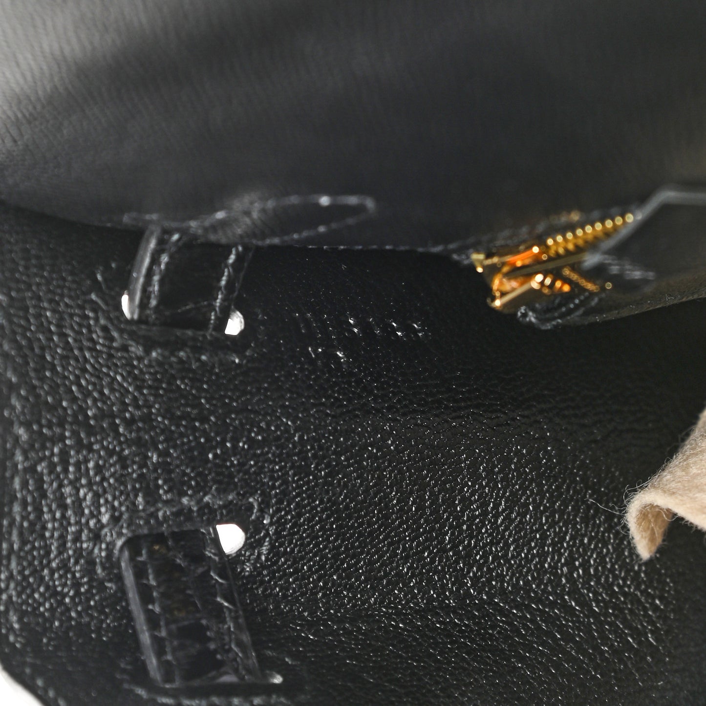 Madame Calfskin Shiny Niloticus Crocodile Kelly Sellier Touch 25 Black