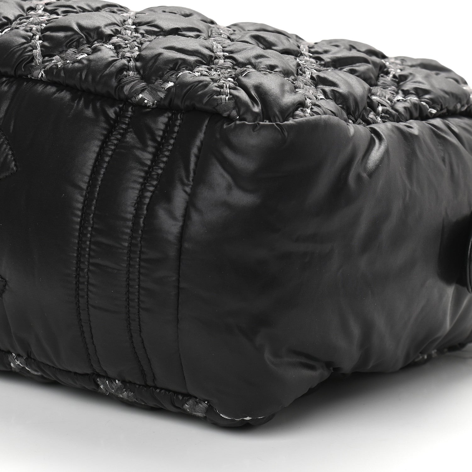 Chanel Nylon Quilted Tweed Stitch Bubble Camera Case Black 9 of 10