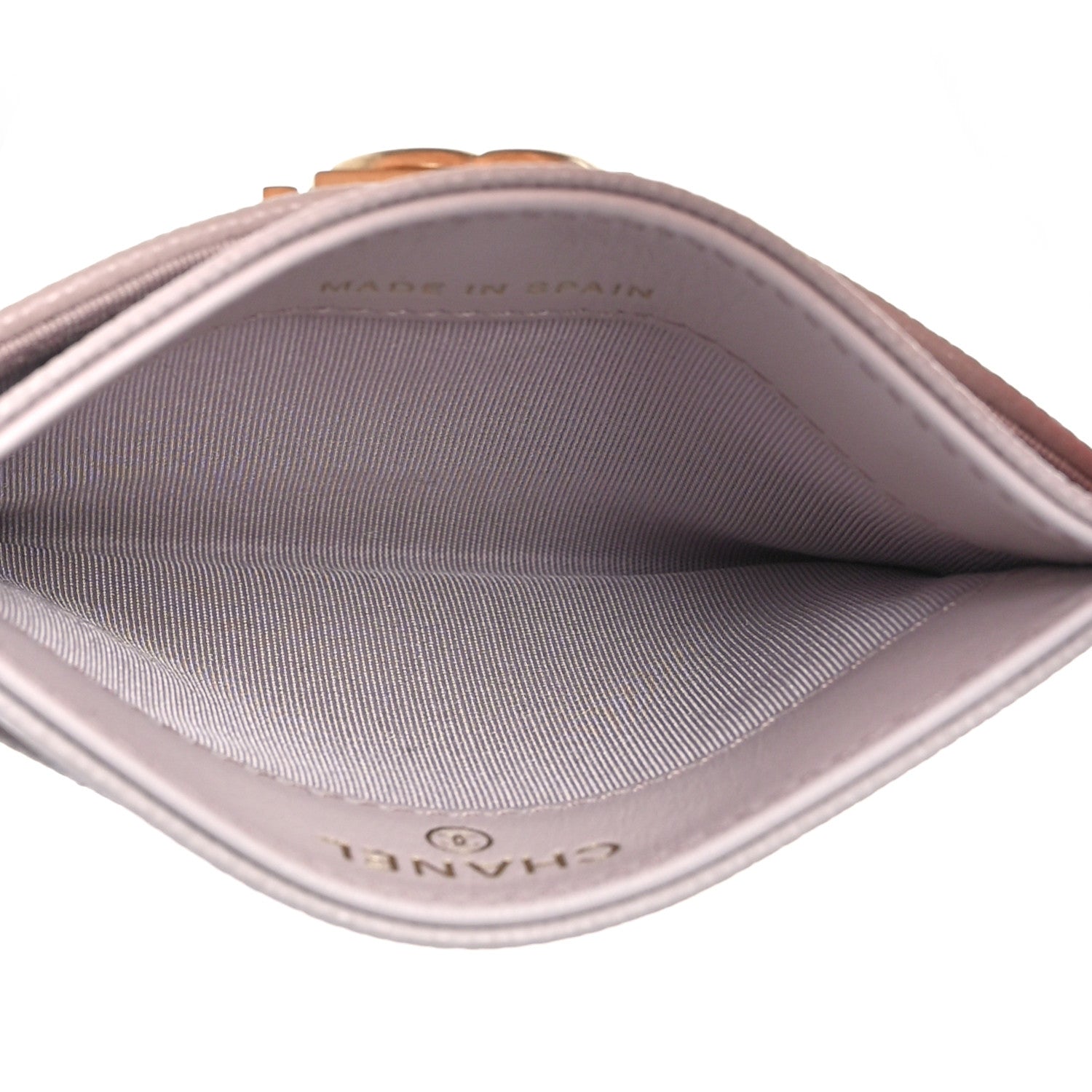 Chanel Caviar Quilted Chevron Boy Card Holder Light Purple 5 of 11