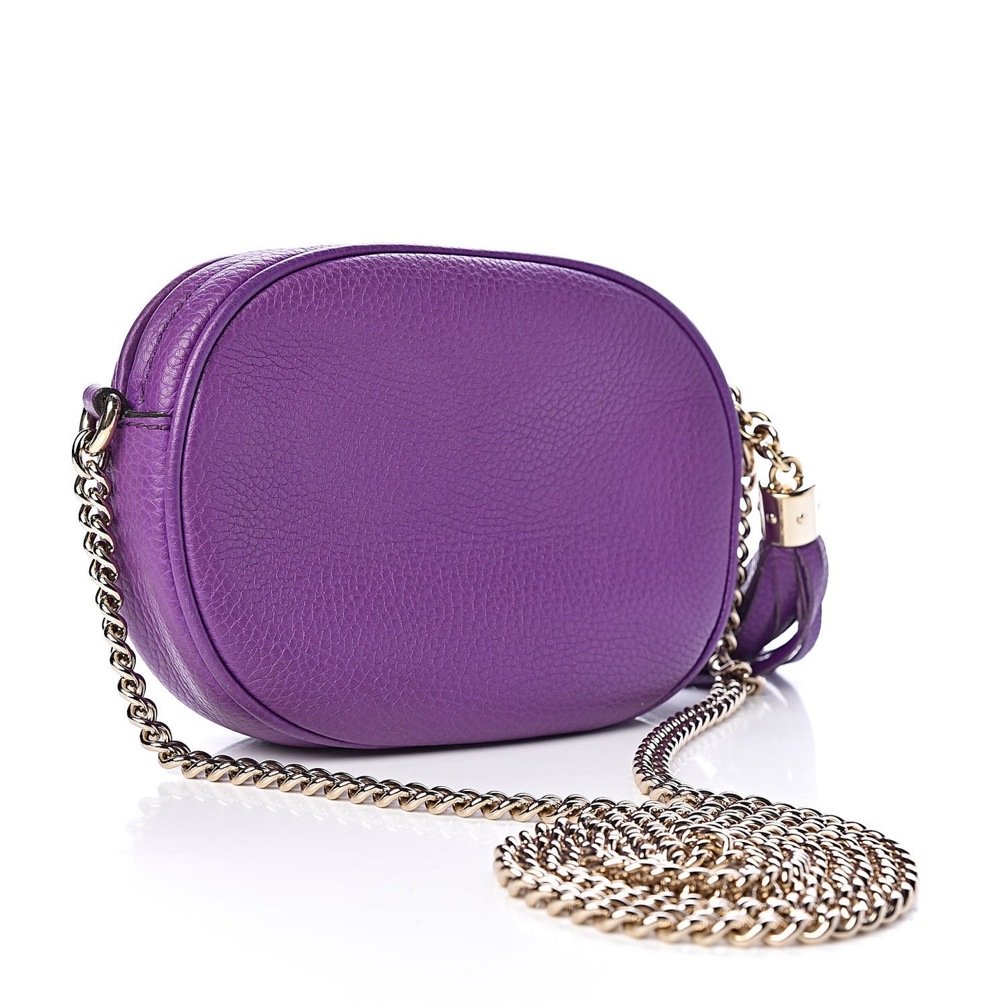 Pebbled Calfskin Mini Soho Chain Bag Shine Purple