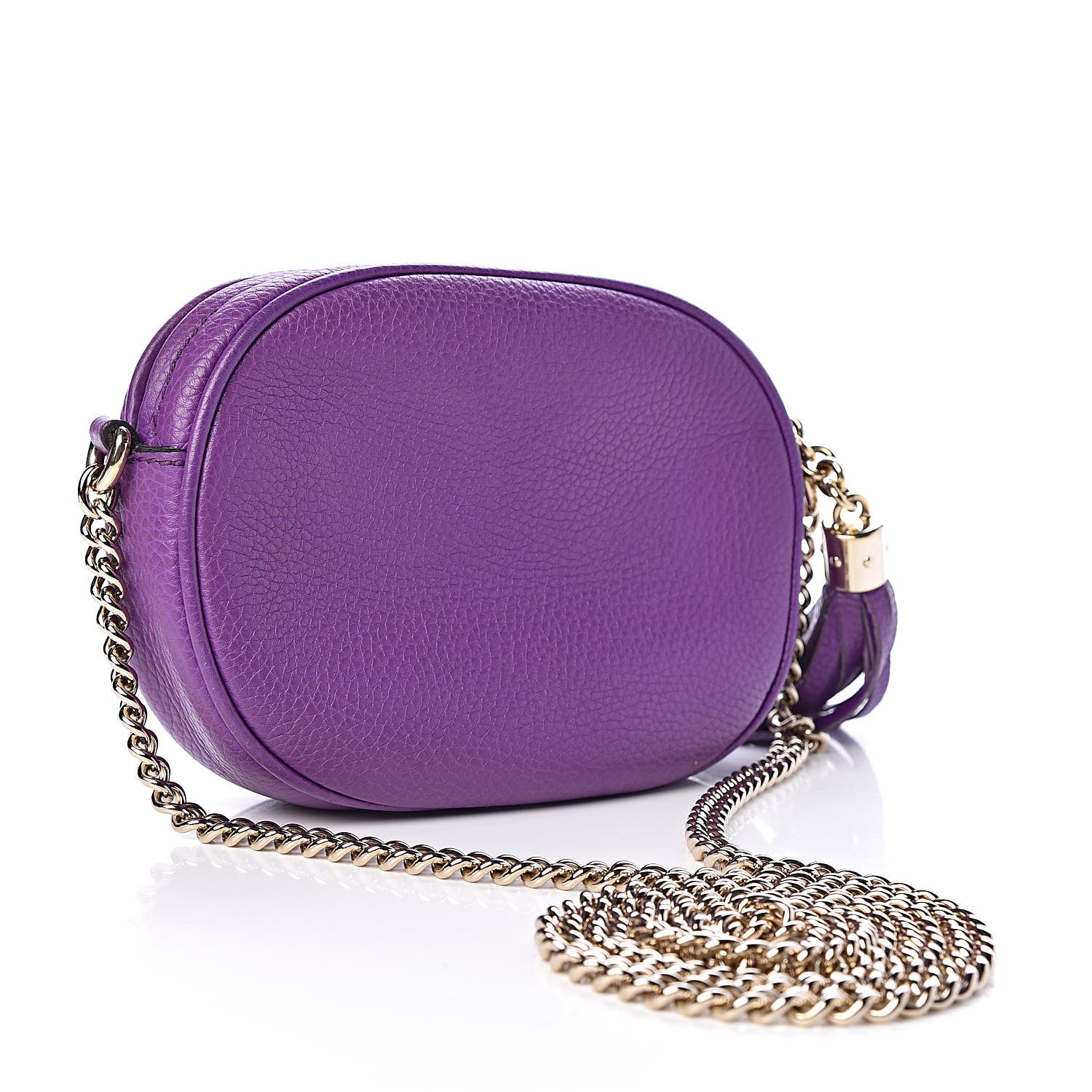Gucci Pebbled Calfskin Mini Soho Chain Bag Shine Purple 3 of 10
