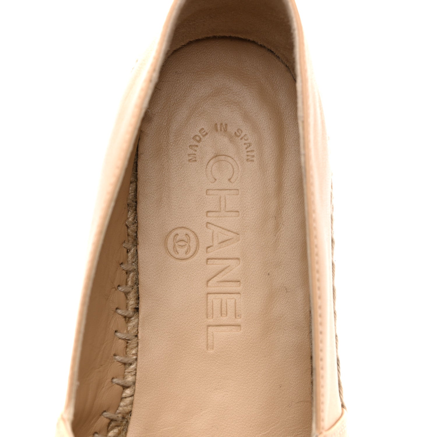 Chanel Lambskin CC Espadrilles 37 Beige Black 7 of 10