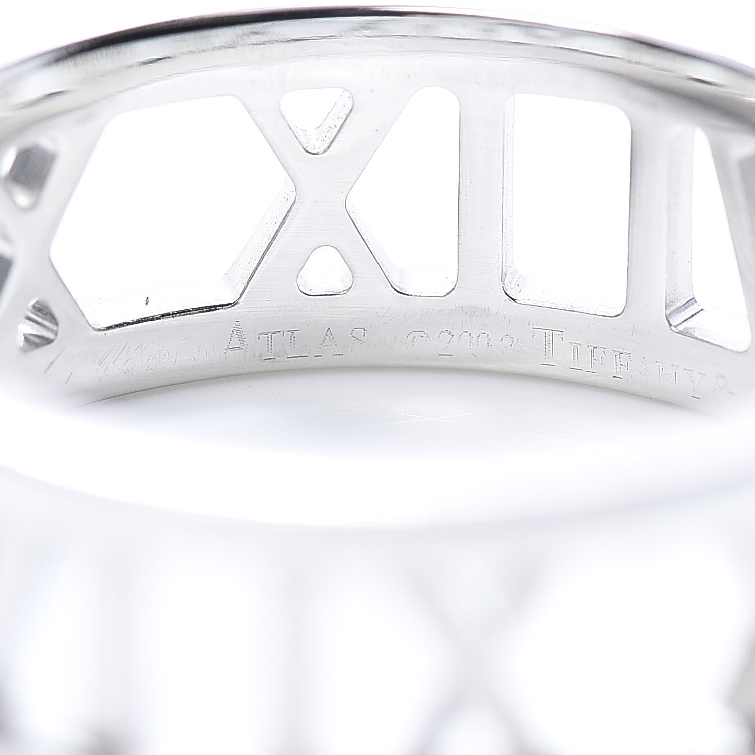 Tiffany 18K White Gold Atlas Open Ring 56 7.5 4 of 5