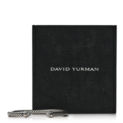 David Yurman Sterling Silver Pave Diamond 5mm Cable Classics Bracelet 4 of 4