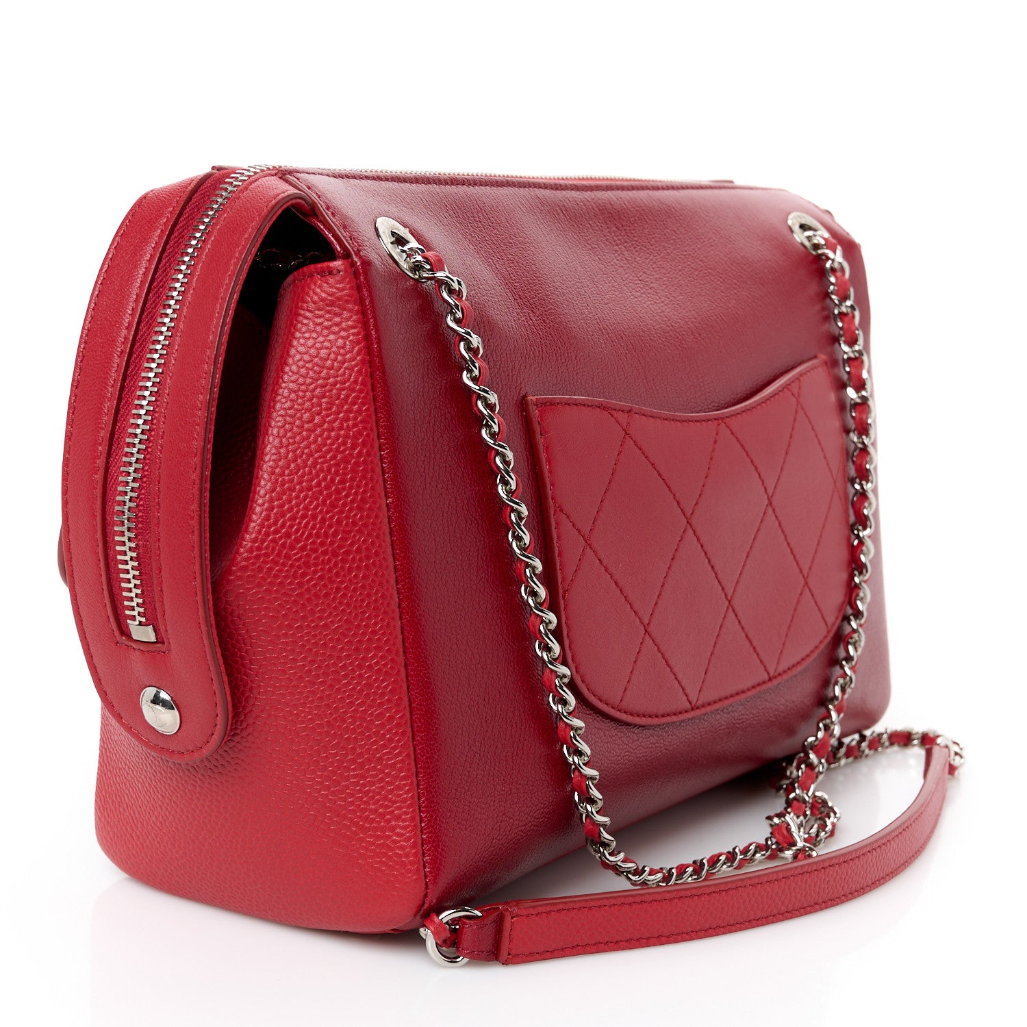 Chanel Goatskin Quilted Magnetic Camera Case Red Red 3 of 10