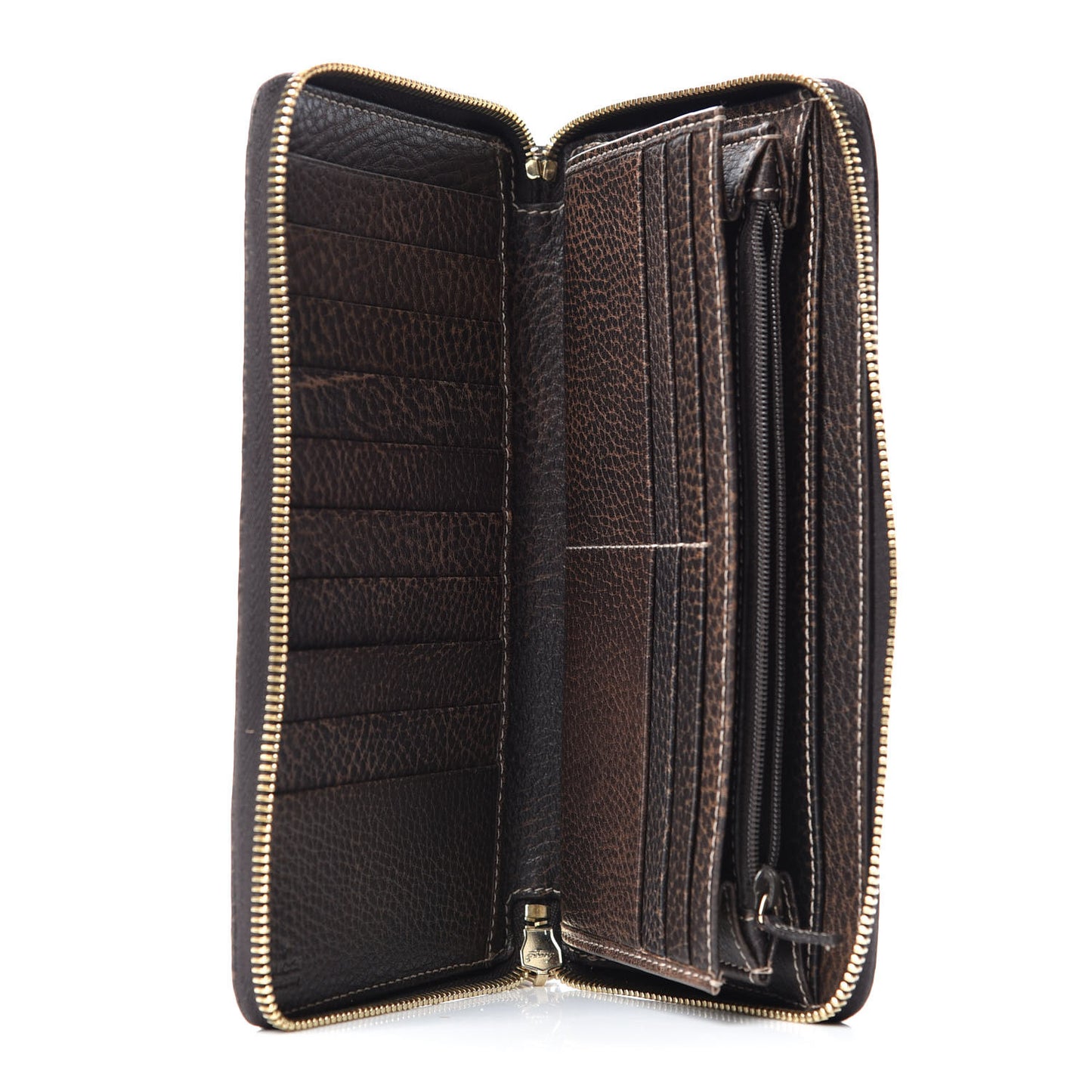 Guccissima Bamboo Tassel Zip Around Wallet Brown