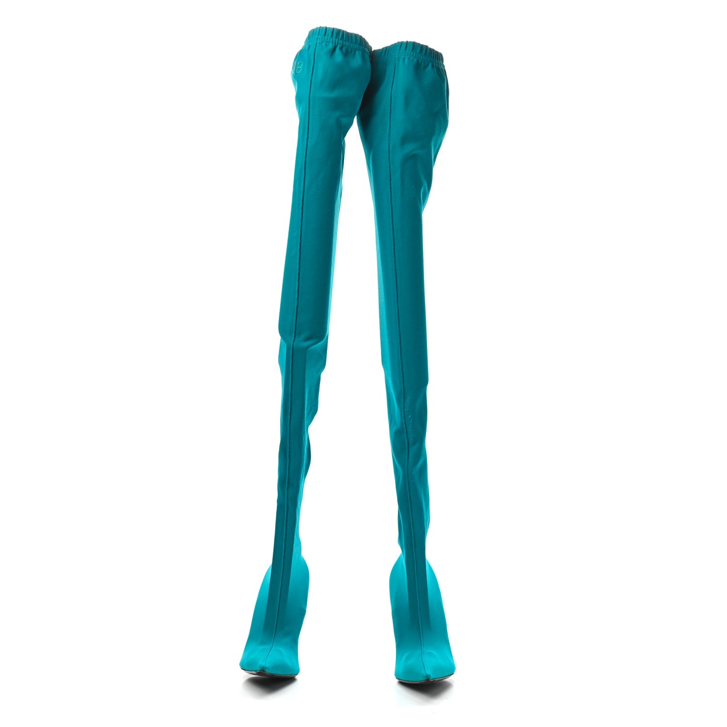 Spandex Pointed Toe Knife Thigh High Boots 39 Turquoise