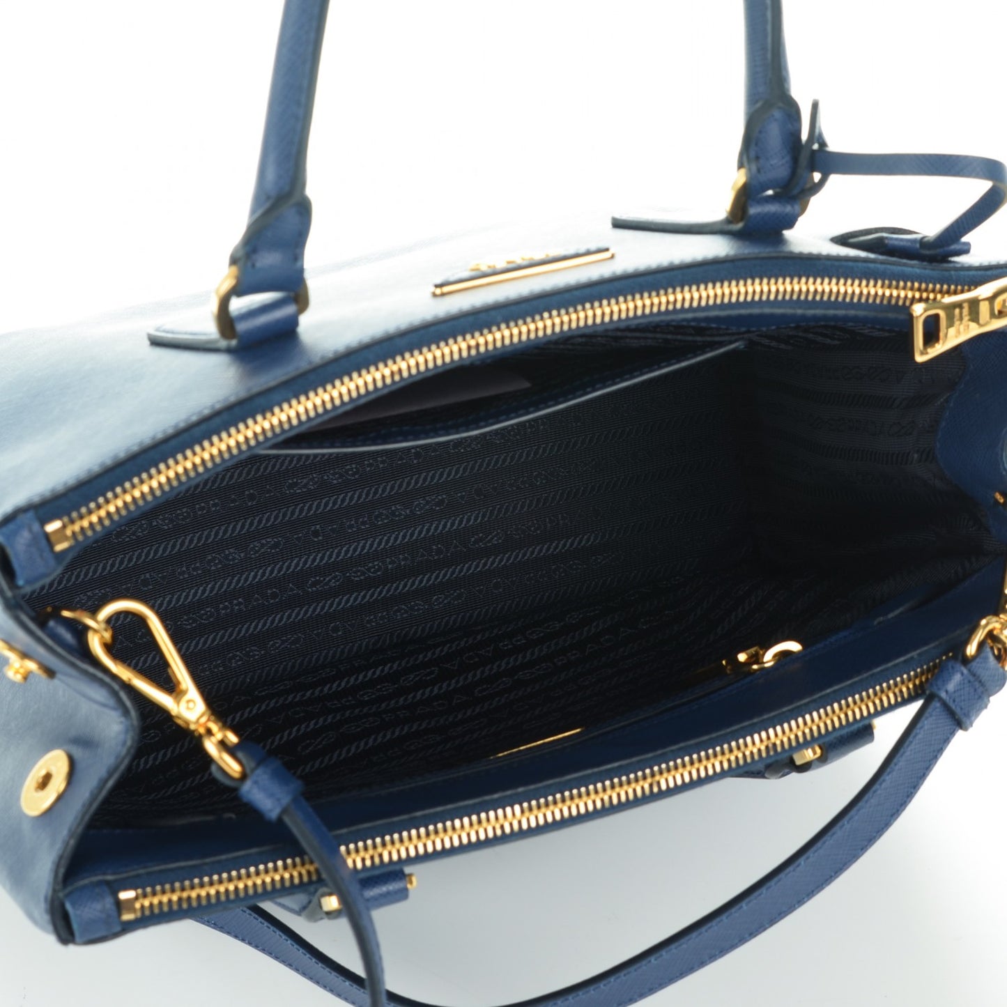 Saffiano Small Galleria Double Zip Tote Bluette