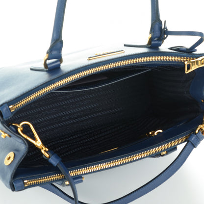 Prada Saffiano Small Galleria Double Zip Tote Bluette 5 of 8