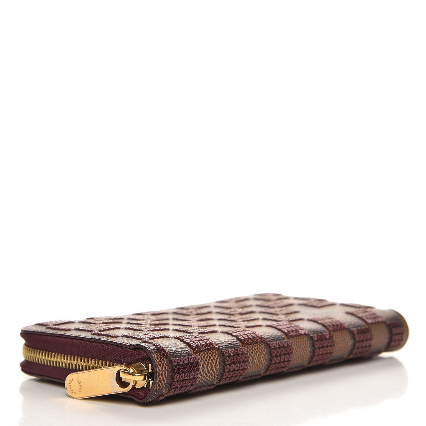 Damier Paillettes Zippy Wallet Red