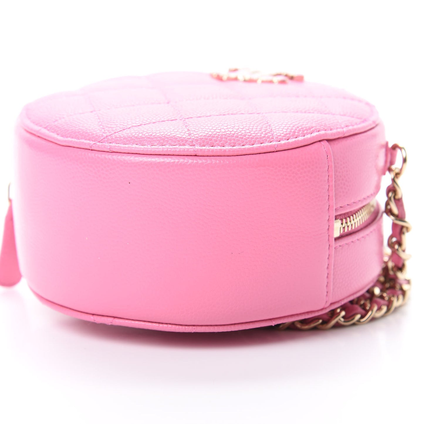 Caviar Quilted Gripoix CC Round Clutch With Chain Pink