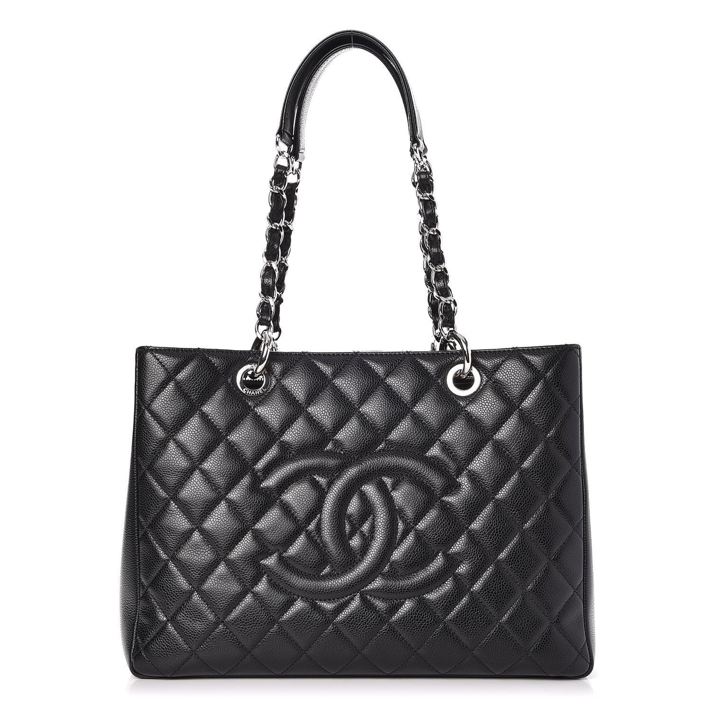 Caviar Quilted Grand Shopping Tote GST Black