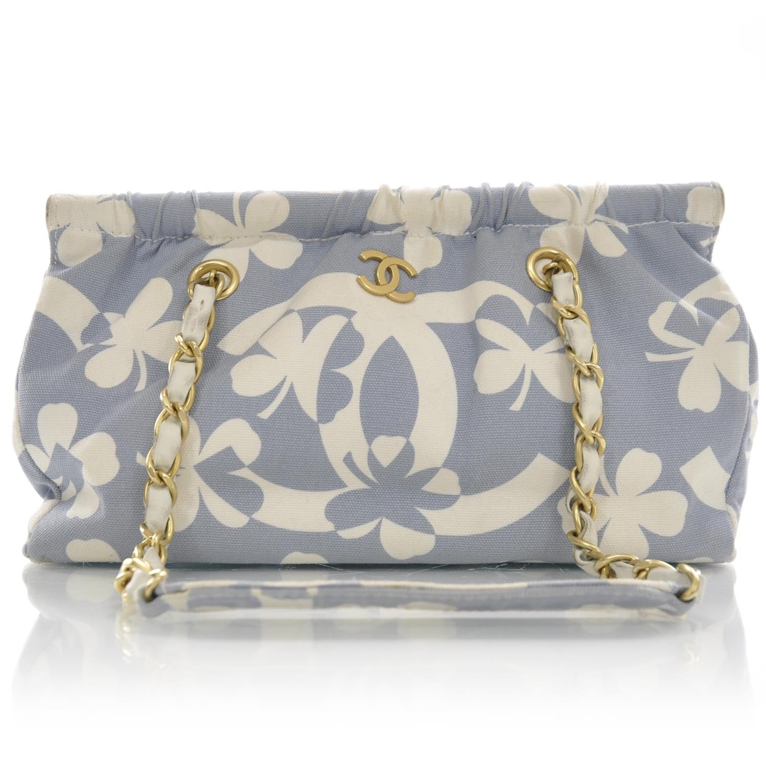 Chanel Canvas CC Clover Print Bag Blue 1 of 8