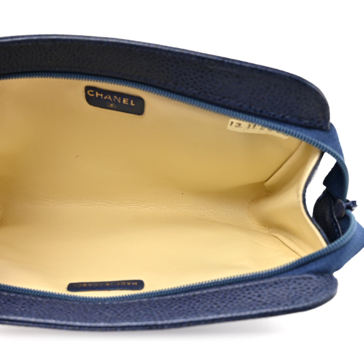 Chanel Caviar Timeless CC Cosmetic Pouch Blue 5 of 10
