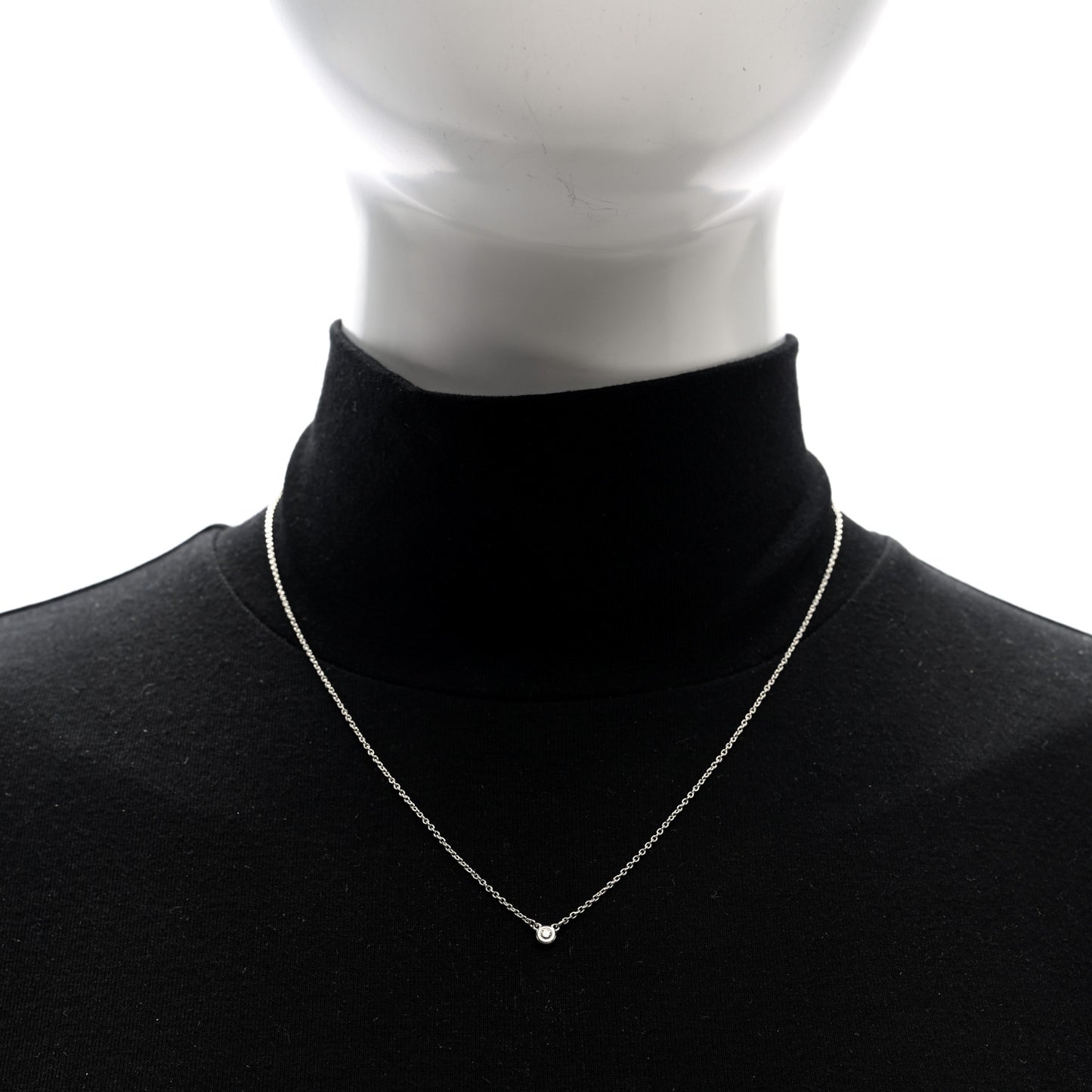 Sterling Silver Diamond .03ct Elsa Peretti Diamonds by the Yard Pendant Necklace