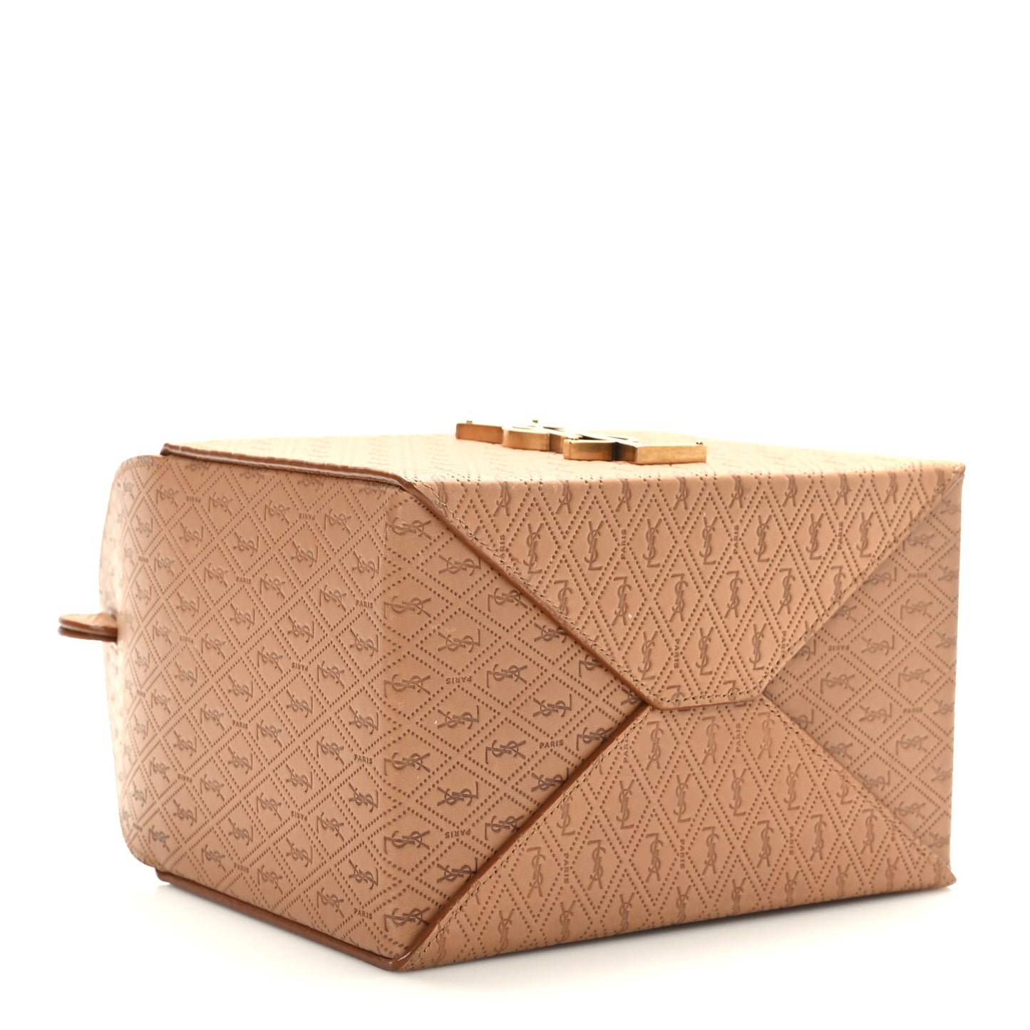 Calfskin Monogram Take Away Box Dusty Vintage Brown Gold