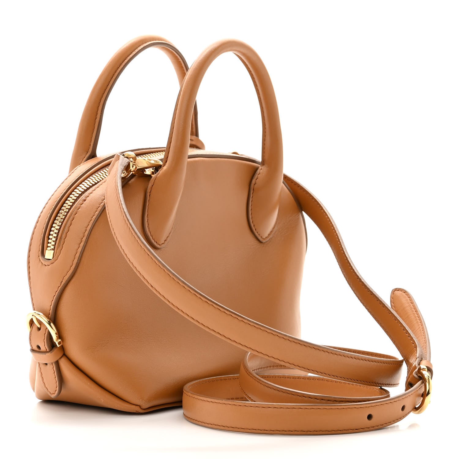 Salvatore Ferragamo Calfskin Small Fiamma Bag Brown 3 of 11