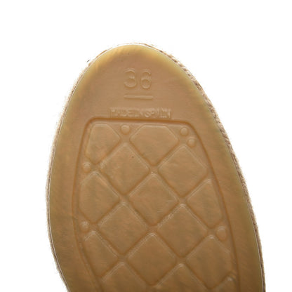 Chanel Lambskin CC Espadrilles 36 Navy Black 8 of 10