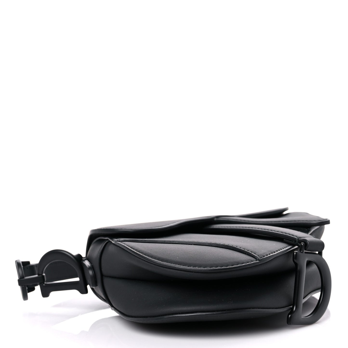 Ultra Matte Calfskin Mini Saddle Bag Black