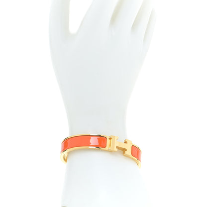 Hermes Enamel Narrow Clic Clac H Bracelet GM Orange 2 of 5