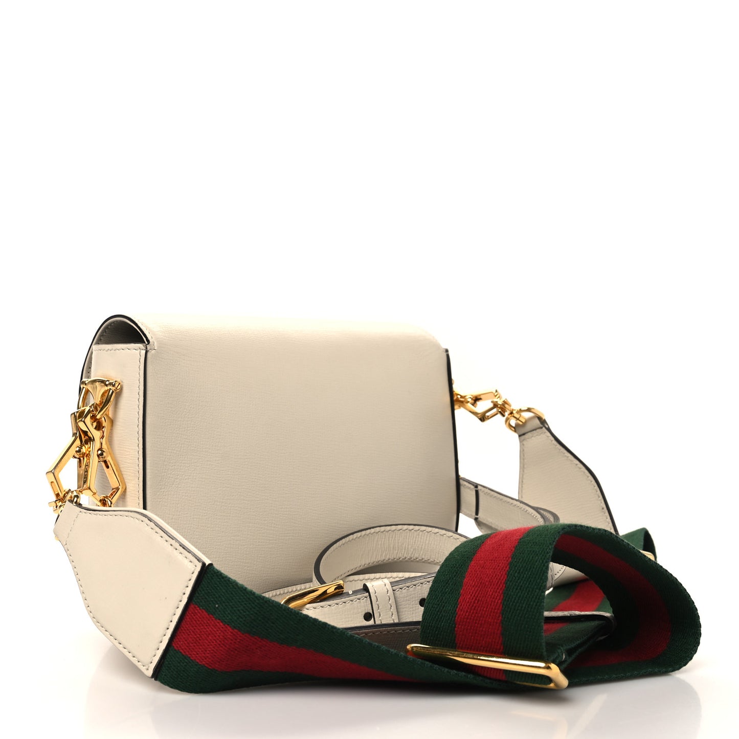 Azalea Calfskin Web Mini Horsebit 1955 Shoulder Bag Mystic White