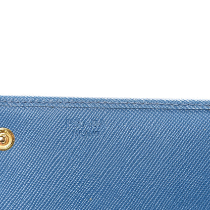 Prada Saffiano Metal Continental Flap Wallet Cobalto 5 of 11
