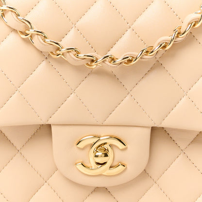 Chanel Lambskin Quilted Medium Double Flap Beige 9 of 13