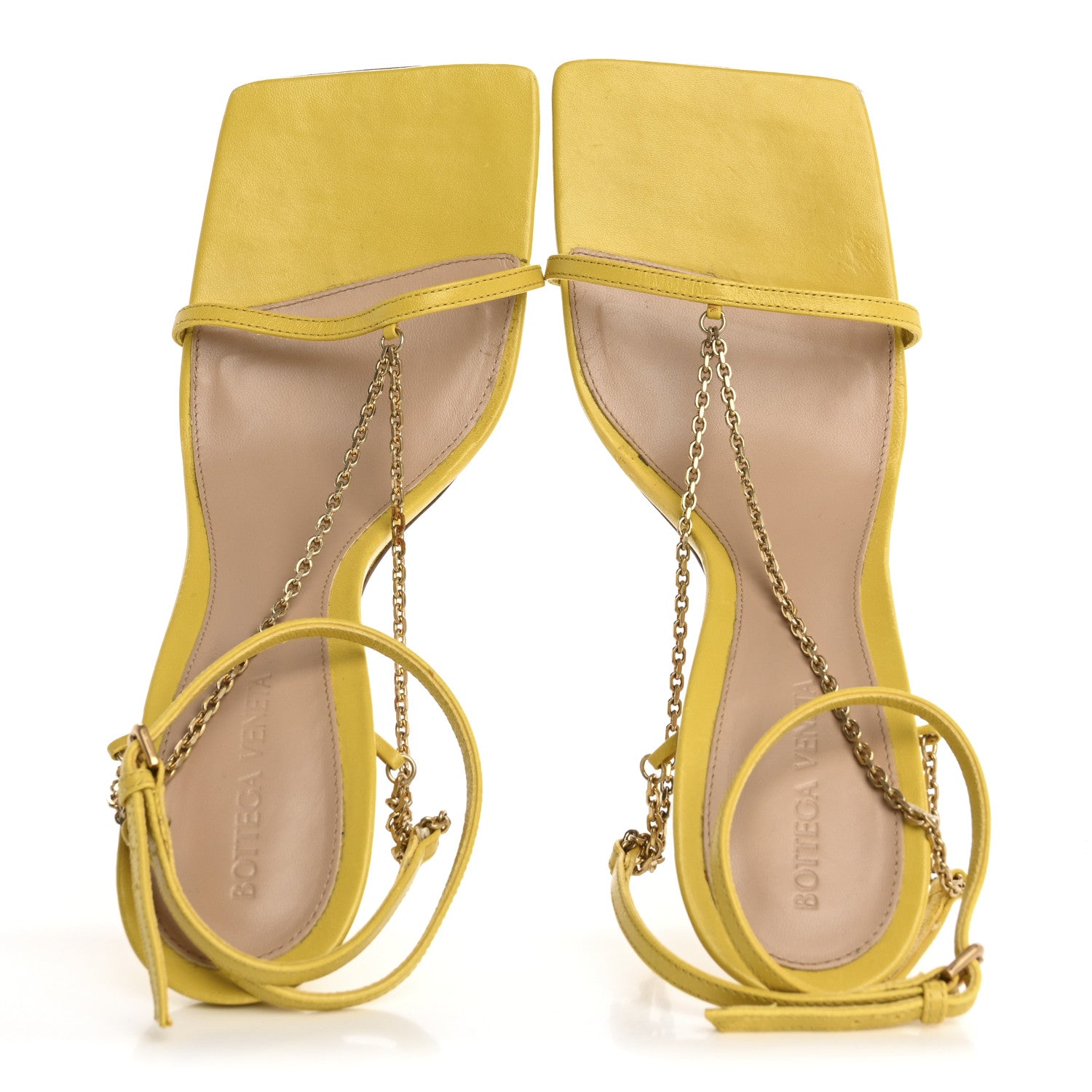 Bottega Veneta Lambskin Stretch Chain Strap 90mm Sandals 41 Buttercup 2 of 14