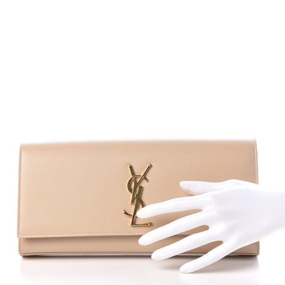 Saint Laurent Grain De Poudre Classic Monogram Cassandre Clutch Nude Powder 2 of 12