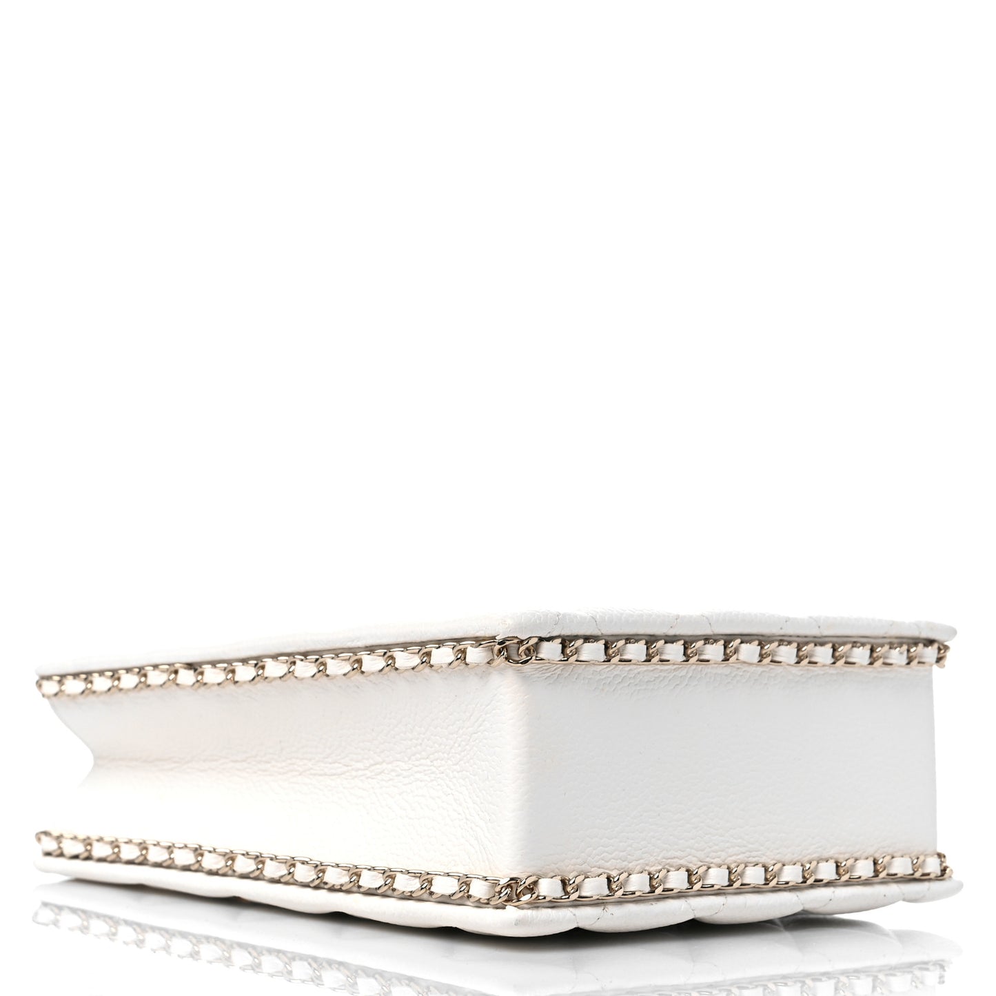 Caviar Quilted Evening Box Bag White