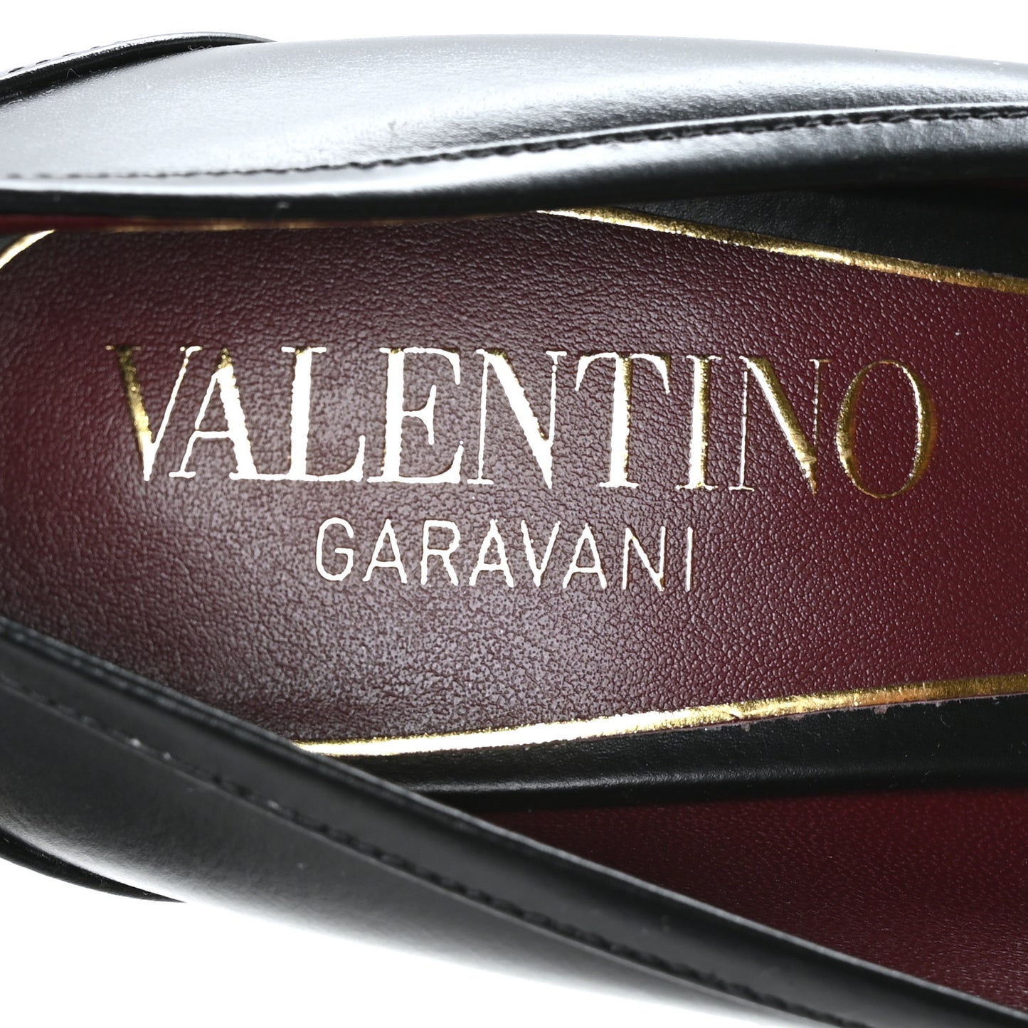 Calfskin VLogo Chain 95mm Loafer Pumps 38.5 Black