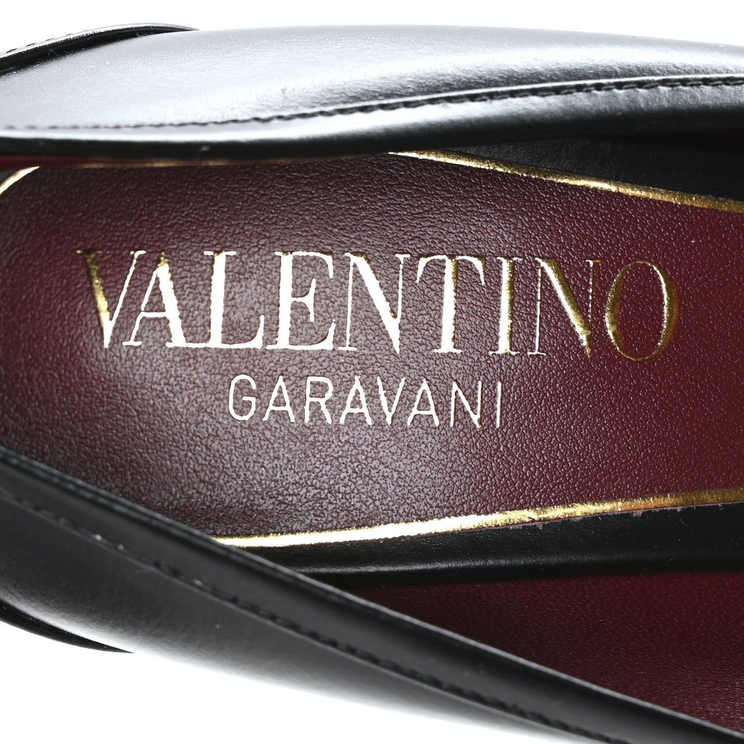 Valentino Garavani Calfskin VLogo Chain 95mm Loafer Pumps 38.5 Black 7 of 7
