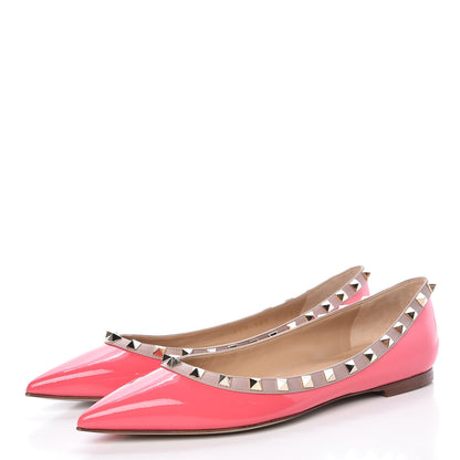 Valentino Garavani Patent Nappa Rockstud Ballerina Flats 39 Deep Rose Poudre 3 of 8
