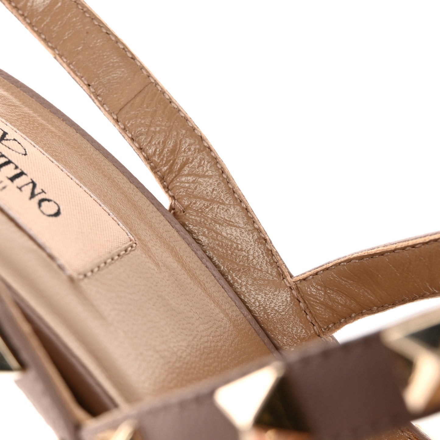 Calfskin Nappa Rockstud Ankle Strap 100mm Pumps 40 Grey Pink Poudre