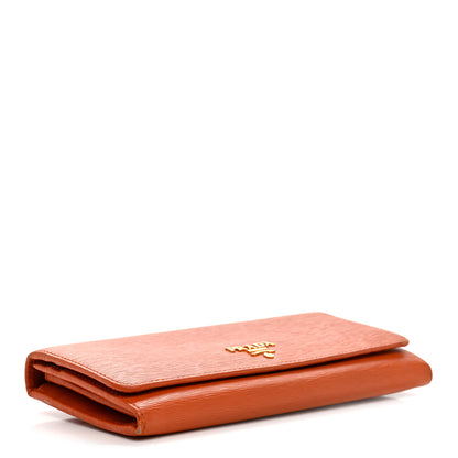 Prada Vitello Move Continental Flap Travel Wallet Papaya 5 of 15