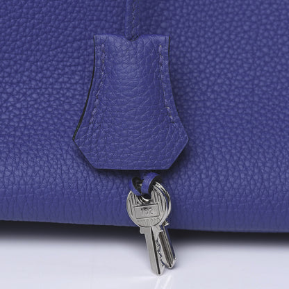 Hermes Togo Bi Color Horseshoe Birkin 35 Bleu Electrique Vert Vertigo 11 of 12